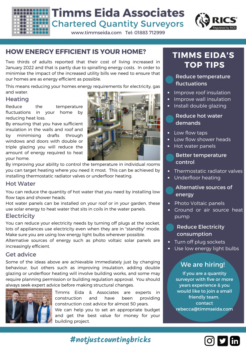 How energy efficient is your home? Timms Eida Associates